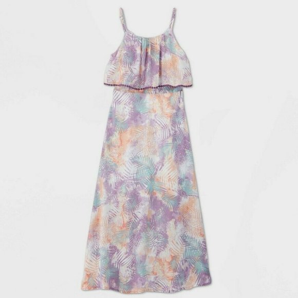 art class Other - Girls' Pom Trim Adjustable Straps Maxi Dress Med